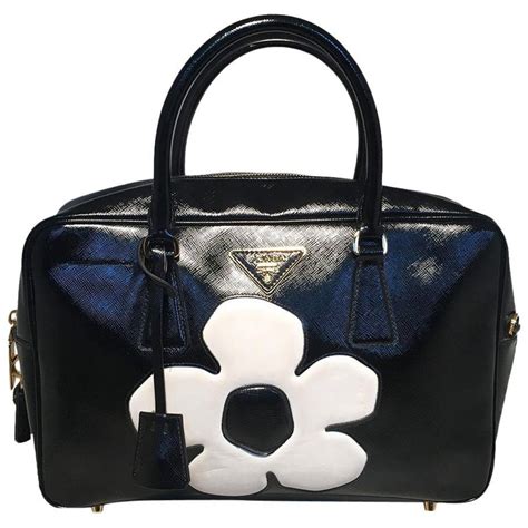 prada black and white flower bag|prada quilted bags.